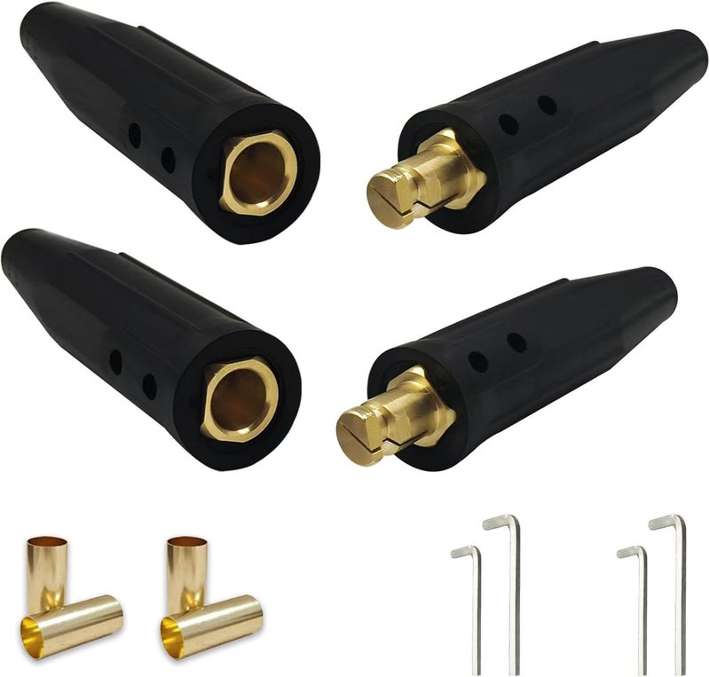 ZGTools 2PK Welding Lead Connectors, Positive Cam Twist-Lock Insulated Connector Pair (Male/Female) for Tweco/Lenco Style 2-MPC/LC-40/Miller for Welding Cable #4-2/0 (25-50mm), for Welding Lead Connectors - Image 1